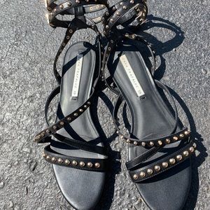 Zara gold studded flats